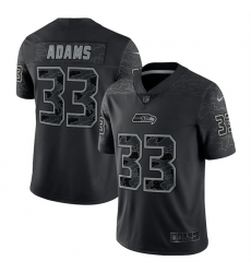 Men Seattle Seahawks 33 Jamal Adams Nike Black RFLCTV Limited Jersey