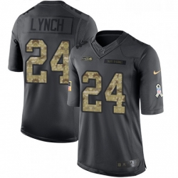 Mens Nike Seattle Seahawks 24 Marshawn Lynch Limited Black 2016 Salute to Service NFL Jersey