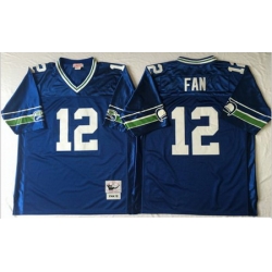 Mitchell&Ness Seahawks 12 Fan Blue Throwback Stitched NFL Jersey