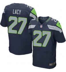 Nike Seahawks #27 Eddie Lacy Steel Blue Team Color Mens Stitched NFL Elite Jersey