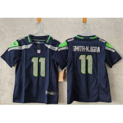 Women Seattle Seahawks 11 Jaxon Smith Njigba Navy 2025 Vapor Limited Stitched Football Jersey