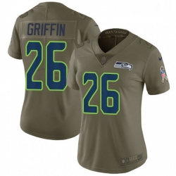 Womens Nike Seattle Seahawks 26 Shaquill Griffin Limited Olive 2017 Salute to Service NFL Jersey