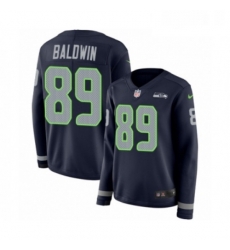 Womens Nike Seattle Seahawks 89 Doug Baldwin Limited Navy Blue Therma Long Sleeve NFL Jersey