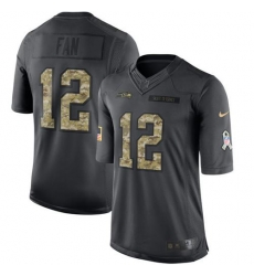 Nike Seahawks #12 Fan Black Youth Stitched NFL Limited 2016 Salute to Service Jersey