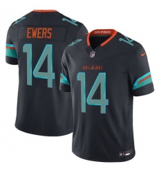 Men Miami Dolphins 14 Quinn Ewers Black 2025 F U S E Rivalries Vapor Limited Stitched Football Jersey