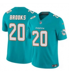 Men Miami Dolphins 20 Jordyn Brooks Aqua 2024 F U S E Vapor Limited Stitched Football Jersey