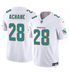 Men Miami Dolphins  28 DeVon Achane White 2026 F U S E  Vapor Limited Stitched Football Jersey