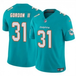 Men Miami Dolphins 31 Ollie Gordon II Aqua 2025 F U S E  Vapor Limited Stitched Football Jersey