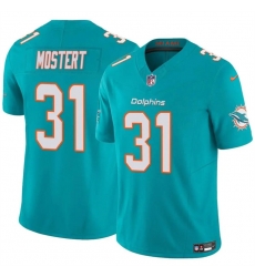 Men Miami Dolphins 31 Raheem Mostert Aqua 2023 F U S E Vapor Limited Stitched Football Jersey