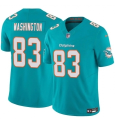 Men Miami Dolphins 83 Malik Washington Aqua 2024 F U S E Vapor Limited Stitched Football Jersey