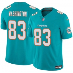 Men Miami Dolphins 83 Malik Washington Aqua 2024 F U S E Vapor Limited Stitched Football Jersey