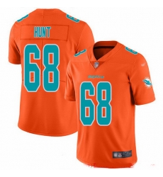 Nike Dolphins 68 Robert Hunt Orange Men Stitched NFL Limited Inverted Legend Jersey