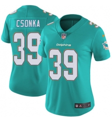 Nike Dolphins #39 Larry Csonka Aqua Green Team Color Womens Stitched NFL Vapor Untouchable Limited Jersey