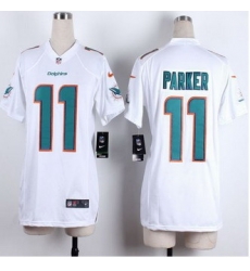 Women New Dolphins #11 DeVante Parker White Stitched NFL New Elite Jersey