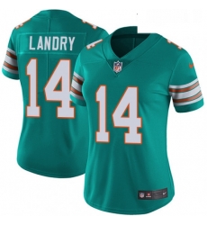 Womens Nike Miami Dolphins 14 Jarvis Landry Elite Aqua Green Alternate NFL Jersey