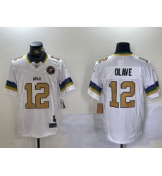 Men New Orleans Saints 12 Chris Olave BlackWhite 1987 Legacy Cool Base Stitched Baseball Jersey 1