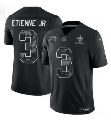 Men New Orleans Saints 3 Travis Etienne Jr Black F U S E 2026 Salute to Service Limited Stitched Football Jersey