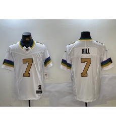 Men New Orleans Saints 7 Taysom Hill White Vapor Limited Stitched Football Jersey 1