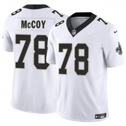 Men New Orleans Saints 78 Erik McCoy White 2025 F U S E Vapor Limited Stitched Football Jersey