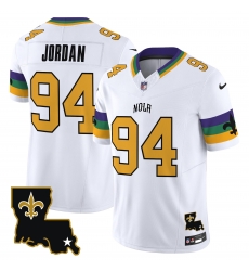 Men New Orleans Saints 94 Cameron Jordan White 2024 F U S E  Vapor Limited Stitched Jersey