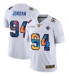 New Orleans Saints 94 Cameron Jordan Men White Nike Multi Color 2020 NFL Crucial Catch Limited NFL Jersey