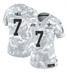 Women New Orleans Saints 7 Taysom Hill 2024 F U S E Arctic Camo Salute To Service Limited Stitched Football Jersey