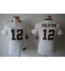 Women Nike New Orleans Saints #12 Marques Colston White Game LIMITED Nike NFL Jerseys