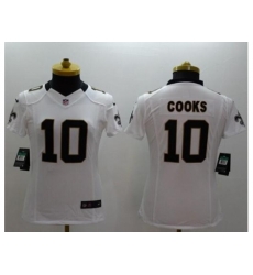 Women's Nike New Orleans Saints #10 Brandin Cooks White Stitched NFL Limited Jersey