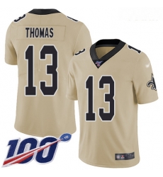 Saints #13 Michael Thomas Gold Youth Stitched Football Limited Inverted Legend 100th Season Jersey