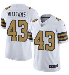 Youth Nike Saints #43 Marcus Williams White Stitched NFL Limited Rush Jersey