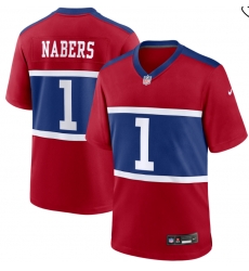 Men New York Giants 1 Malik Nabers Red 2024 F U S E Vapor Untouchable Limited Stitched Jersey