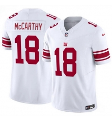 Men New York Giants 18 J J McCarthy White 2026 F U S E Vapor Untouchable Limited Stitched Jersey