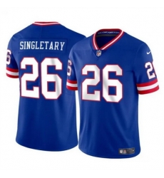 Men New York Giants 26 Devin Singletary Royal Throwback Vapor Untouchable Limited Stitched Jersey