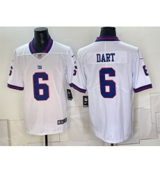 Men New York Giants  6 Jaxson Dart White Vapor Untouchable Limited Stitched Jersey