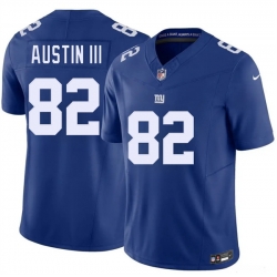 Men New York Giants  82 Calvin Austin III Blue 2026 F U S E  Vapor Untouchable Limited Stitched Jersey