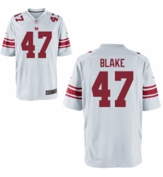 Mens Nike Giants #47 Valentino Blake White Elite Jersey