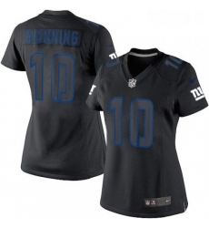 Womens Nike New York Giants 10 Eli Manning Limited Black Impact NFL Jersey