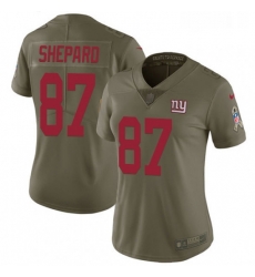 Womens Nike New York Giants 87 Sterling Shepard Limited Olive 2017 Salute to Service NFL Jersey