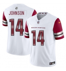 Men Washington Commanders 14 Josh Johnson White 2025 F U S E  Vapor Limited Stitched Football Jersey