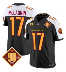 Men Washington Commanders 17 Terry McLaurin Black White 90th Anniversary Limited Stitched Football Jersey