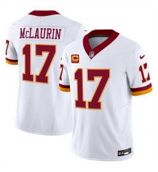 Men Washington Commanders 17 Terry McLaurin White 2025 F U S E With 4 star C Patch Throwback Vapor Limited Stitched Football Jersey Men Washington Commanders 17 Terry McLaurin White 2025 F U S E With 4 star C Patch Throwback Vapor Limited Stitched Football Jersey
