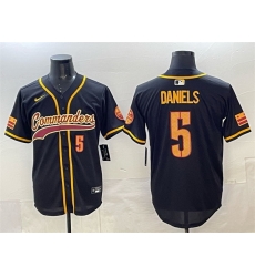 Men Washington Commanders 5 Jayden Daniels Black Limited Stitched Baseball Jersey