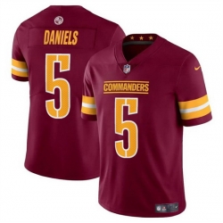 Men Washington Commanders 5 Jayden Daniels Burgundy 2024 Draft Vapor Limited Stitched Football Jersey