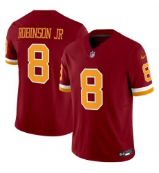 Men Washington Commanders 8 Brian Robinson Jr  Burgundy 2025 F U S E  Throwback Limited Stitched Football Jersey