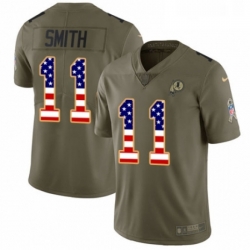 Mens Nike Washington Redskins 11 Alex Smith Limited OliveUSA Flag 2017 Salute to Service NFL Jersey