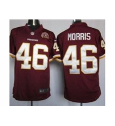 Nike Washington Redskins 46 Alfred Morris Red Game 80TH Patch NFL Jersey