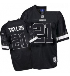 Reebok Washington Redskins 21 Sean Taylor Black Shadow Replica Throwback NFL Jersey