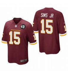 Washington Redskins 15 Steven Sims Jr  Men Nike Burgundy Bobby Mitchell Uniform Patch NFL Game Jersey