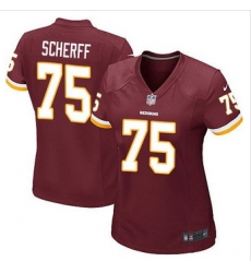 Women NEW Washington Redskins #75 Brandon Scherff Burgundy Red Team Color Stitched NFL Elite Jersey