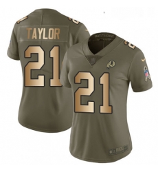 Womens Nike Washington Redskins 21 Sean Taylor Limited OliveGold 2017 Salute to Service NFL Jersey